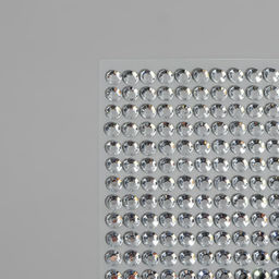 Цена за 4 шт. Стразы самоклеящиеся, d = 6 мм, 160 шт на листе на листе, цвет серебряный