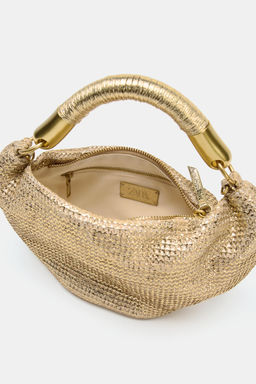 BOLSO DE MANO EFECTO METALIZADO / Dorado - Zara фото 6
