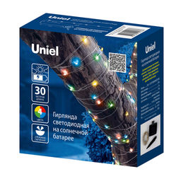 USL-S-128/PT30000 MULTI DEW Садовая гирлянда на солнечной батарее Роса. 300 светодиодов. Разноцветный свет. 1*АА Ni-Mh аккумулятор в/к. IP44. TM Uniel