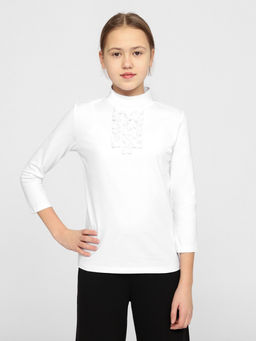 CRB wear/CWJG 63602-20 Водолазка для девочки,белый/Ex.Cherubino