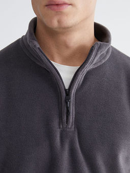 Dik Yaka Polar Erkek Sweatshirt