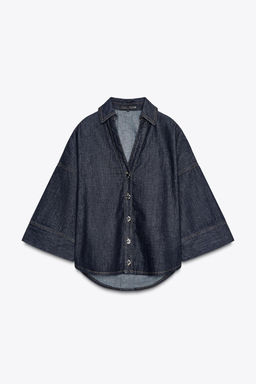 Z1975 WIDE SLEEVE DENIM SHIRT - Zara фото 12