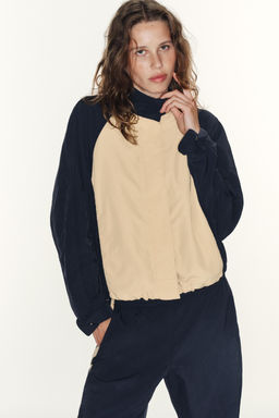 CAZADORA COMBINADA NYLON / Beige / Marino