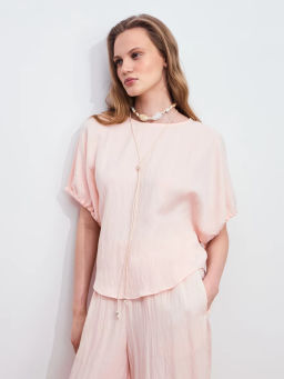 Блуза из лиоцелла с завязками на рукавах ZR2605022022-96 / Zarina