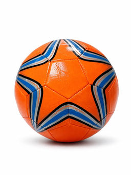 Мяч футбольный, размер 5, 280гр (RKJ-4714) оранжевый с серебристой звездой