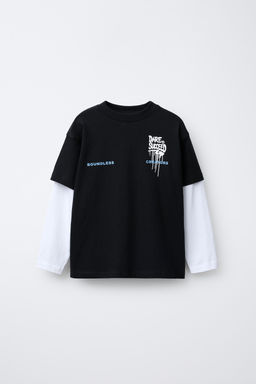 DOUBLE SLEEVE GRAFFITI T-SHIRT