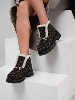 Ботинки 307. PODYUM141 bl. черный гуччи/Шерсть