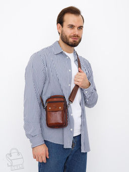 Сумка мужская кожаная 3131 brown Fuzhiniao
