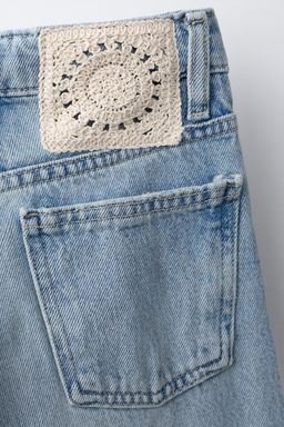 JEANS WIDE LEG CROCHET / Azul - Zara фото 4