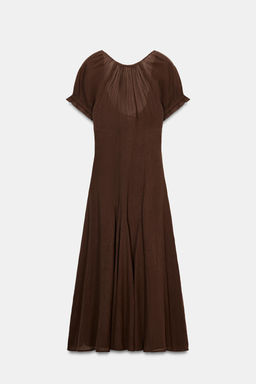 CHIFFON GODET MIDI DRESS - Zara фото 8