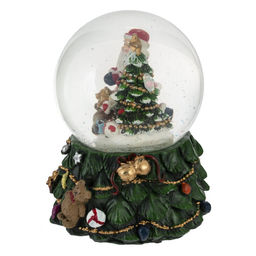 Фигурка декор в стекл шаре "Дед Мороз" ( подсв, муз, вьюга, AAAх3 н/п), D 10 см, L11 W11 H15 см