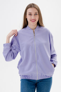 Бомбер из коттон фита сирень макси - Амадэль фото 5