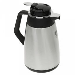 Термос-кувшин, корпус из нержавеющей стали, узкое горло "Сегежа", д15см h27см, с пластмассовой ручкой, крышкой, стеклянная колба 1л, цветная коробка (Китай)