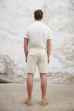 TRENDYOL MAN Ekru Kargo Cepli Keten Gorunumlu Pamuklu Sort & Bermuda TMNSS25SR00055 - Trendyolmilla фото 5