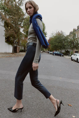 HERRINGBONE TROUSERS WITH BELT - Zara фото 4