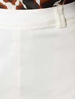 Юбка-миди Vilatte из хлопка с разрезом белая  фото 2