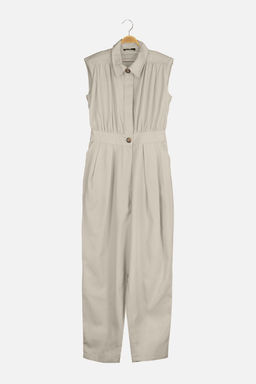 Tas Gomlek Yaka Kolsuz Gabardin Dokuma Tulum TWOSS21TU0233