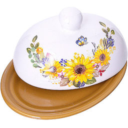 30302 Масленка с крышкой 17,8х13,3х9,8см 2пр Подсолнух LR (х24) - Mayer&boch фото 3