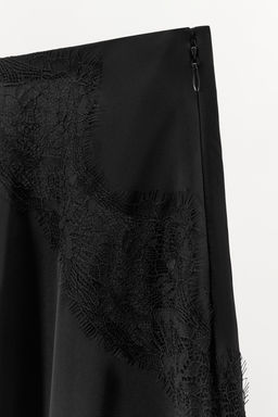 ASYMMETRIC LACE SATIN SKIRT - Zara фото 6