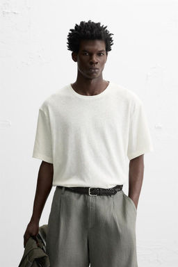 LINEN - COTTON T-SHIRT - Zara фото 2