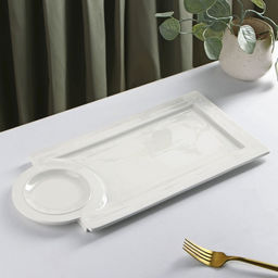 Блюдо керамическое с соусником «Классика», 38×18,5 см