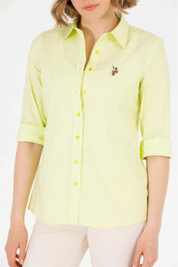 Женская неоново-желтая базовая рубашка с длинным рукавом Неожиданная скидка в корзине - U.s. polo assn фото 6