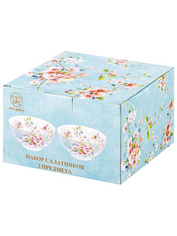 Набор салатников 2 пр. 600 мл 15*15*7 см Яблоневый цвет на голубом NEW BONE CHINA - Elan gallery фото 10