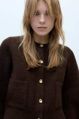 KNIT CARDIGAN WITH GOLDEN BUTTONS - Zara фото 3