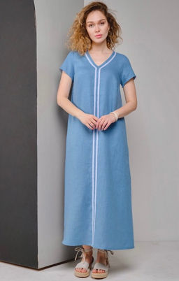 Платье в стиле casual 100% лен