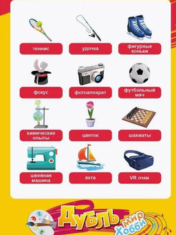 Игра настольная "Дубль Мир хобби и развлечений", с карточками