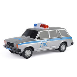 Машина р/у Lada ВАЗ-2104 ДПС 18 см. (свет, серебряный) в коробке