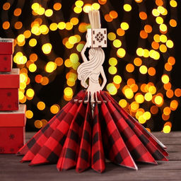 Салфетница деревянная Индийская красавица, с подставкой под зубочистки, 251313 см