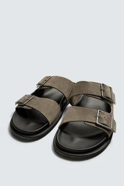 SANDALIA PIEL DOBLE TIRA / Gris Topo - Zara фото 5