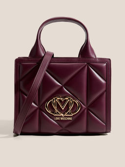 Женский тоут LOVE MOSCHINO EMBOSSED Q Артикул 4561100, фиолетово-бордовый