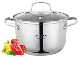 Кастрюля нерж 2,1 л (16 см) ZEIDAN, ст. крыш, 5-ти слойное капс дно, арт. Z-50242