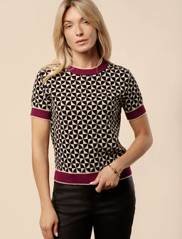 VILATTE / Джемпер двуслойной жаккардовой вязки с кашемиром  фото 2