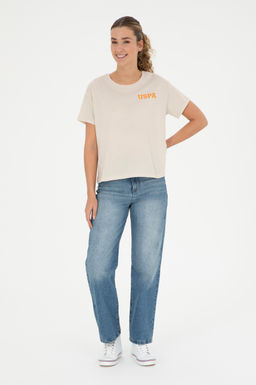 Женская кремовая футболка - U.s. polo assn фото 11