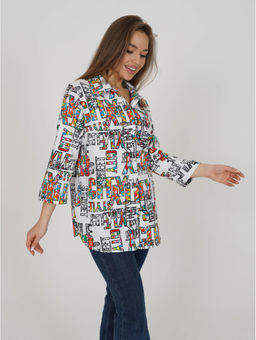 Жанетта туника женская (полоса синий) - Lovetex фото 40