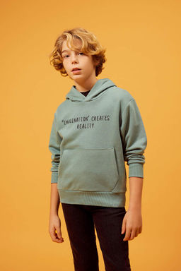 Толстовка с капюшоном и принтом для мальчиков