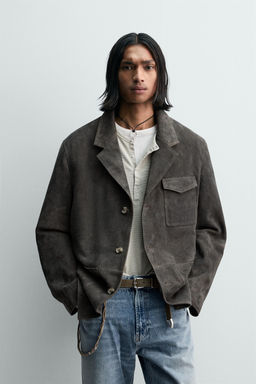 LIMITED EDITION SUEDE LEATHER BLAZER - Zara фото 11