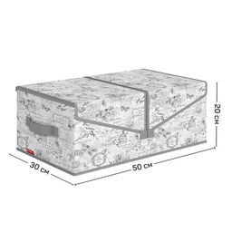 VAL VG-BOX-T2 Короб стеллажный 2-х секционный, 50*30*20 см, VINTAGE GREY, шт