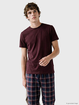 Bisiklet Yaka Erkek Pijama ?st