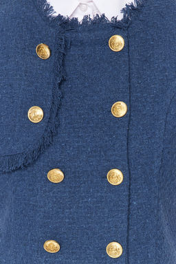 TRENDYOLMILLA Indigo Dugmeli Tuvit Dokuma Yelek TWOAW24YE00062  фото 4