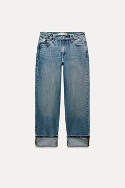 JEANS Z1975 STRAIGHT HIGH WAIST TURN-UP HEM - Zara фото 10