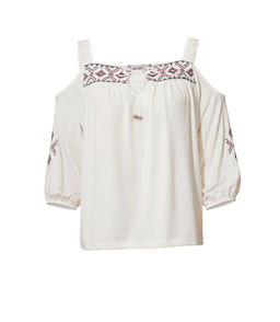 Блузка, экрю - Linea tesini фото 2