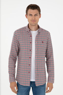 Мужская красная рубашка с длинным рукавом Неожиданная скидка в корзине - U.s. polo assn фото 3