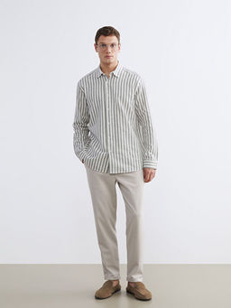 Regular Fit ?izgili Erkek G?mlek