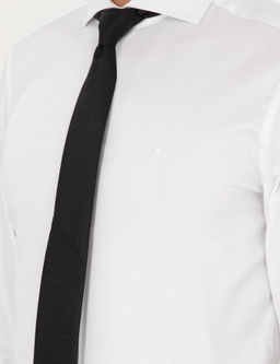 Белая классическая рубашка приталенного кроя с итальянским воротником - Cacharel фото 7