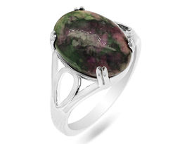 Кольцо из серебра цоизит, МЦВ224