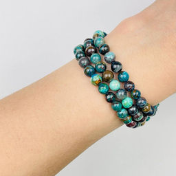 Бусины для украшений из Хризоколлы (64 бусины) 39 см